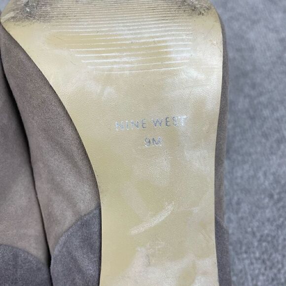 Nine West Panout Brown Suede Open Toe Pump Heels Women’s Size 9 - Picture 7 of 7